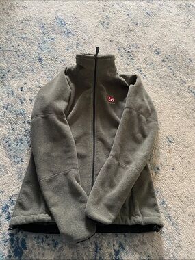 Womens Olive Fleece Jacket - Full Zip